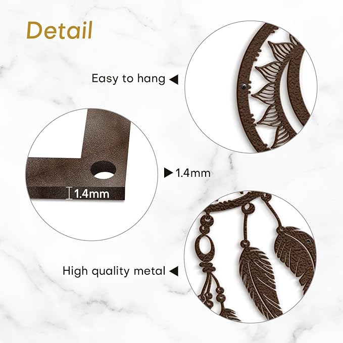 SIGNLEADER Metal Wall Art Decor Nordic Moon Phases Modern Abstract Wall Sculpture Hangings Home Decoration for Living Room, Bedroom, Bathroom, Kitchen, Outdoor - 18" Bronze