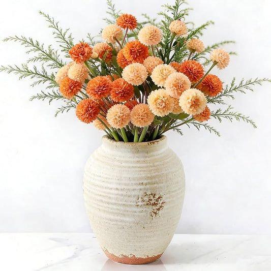 Ceramic Decorative Flower Vase 7 Inch Pottery Rustic Farmhouse Boho Terracotta Vase for Home Decor, Table, Living Room, Bathroom, Shelf, Mantel Decoration