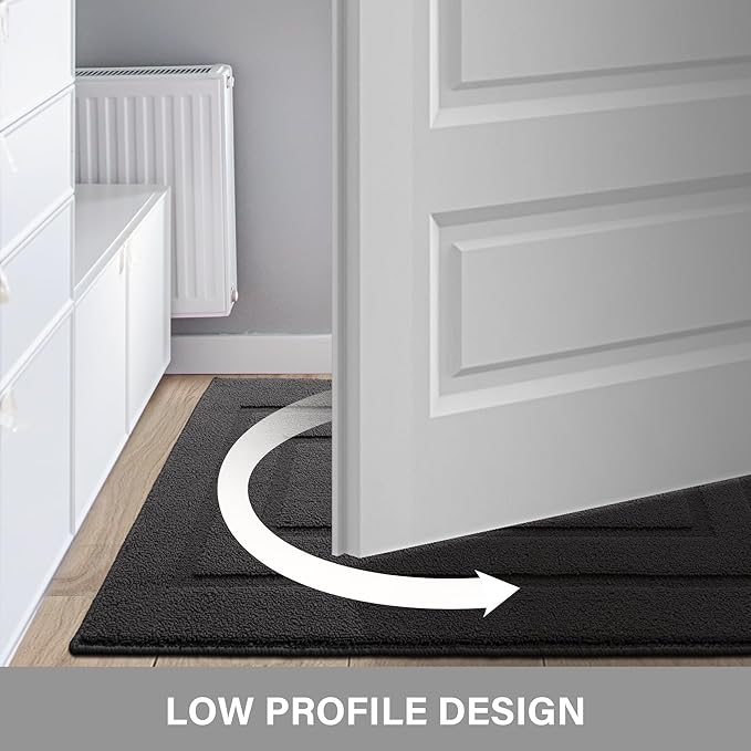 GRANNY SAYS Front Door Mat Outside Entrance, Welcome Matt Indoor Non-Slip, Door Mats for Outdoor, Entryway Front Porch Matt Low Profile Resist Dirt Easy to Clean, 36" x 24", Charcoal Grey