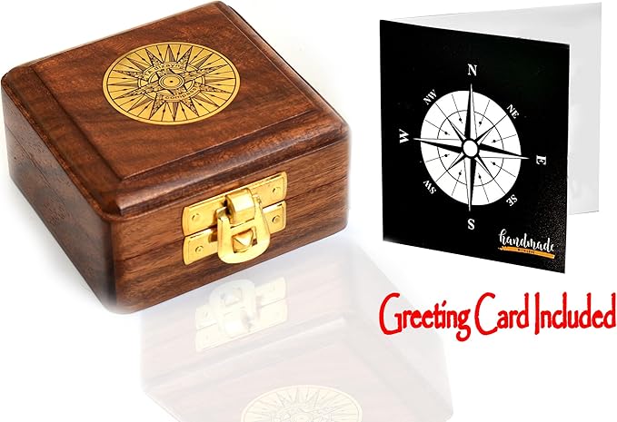 TA dizayn Antique 3" Indian Rosewood Keepsake Wooden Box -Decorative Vintage Storage Box - Antique