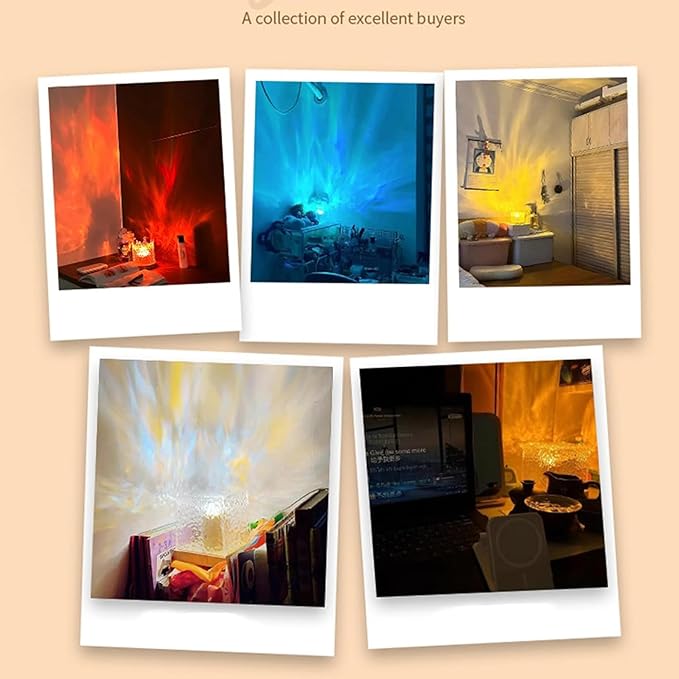 Ocean Wave Projector Light with 16 Colors, Luminorthe Cube Lamp for Kid's Bedroom with Remote, 3D Water Ripple & Aurora Effect, Meditation Night Light Gift