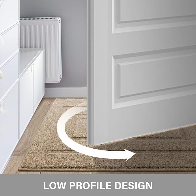 GRANNY SAYS Front Door Mat Outside Entrance, Welcome Matt Non-Slip, Outdoor Door Mats for Entryway, Long Front Porch Mat Low Profile Resist Dirt Easy to Clean, 48"x32", Khaki