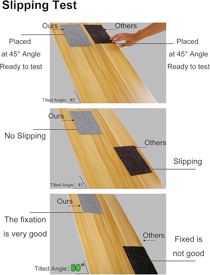 Non Slip Rug Pad Grippers - 2x3 Ft, 1/8" Thick, (Felt + Rubber) Double Layers Area Carpet Mat Tap, Provides Protection and Cushioning for Hardwood or Tile Floors