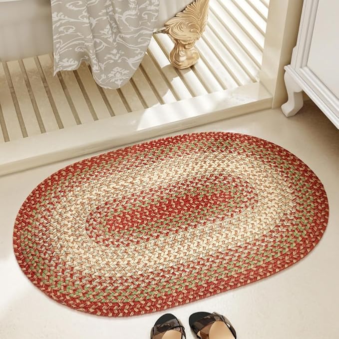 RRI Home Decor EastEnd EL43 Warm Earth 2' x 3' Oval - Braided Area Rug, Home Decor, Floor Mat or Bedroom Rug - Easy Care, Ideal for High Traffic Areas in Hallway and Living Room - Made in USA