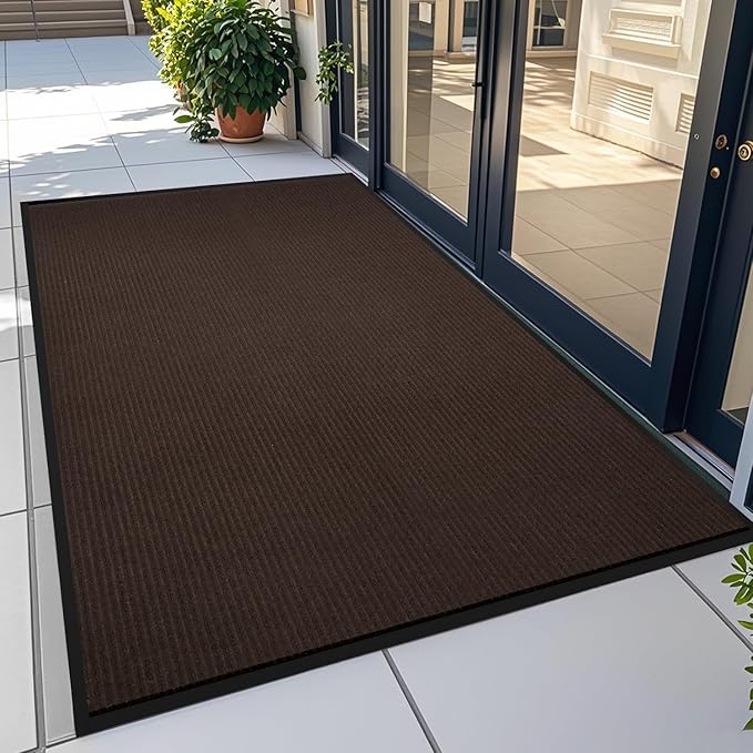 MAKUANG 48" x 36" (4' x 3') Heavy Duty Indoor Outdoor Door Mat | Durable Front Entrance Rug | Non-Slip Low Profile Welcome Mat | Stain & Fade Resistant | for Home, Patio & Commercial Use, Brown