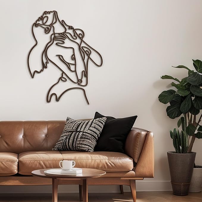 SIGNLEADER Metal Wall Art Decor Woman's Body Shape Modern Abstract Wall Sculpture Hangings Home Decoration for Living Room, Bedroom, Bathroom, Kitchen, Outdoor - 18" Bronze