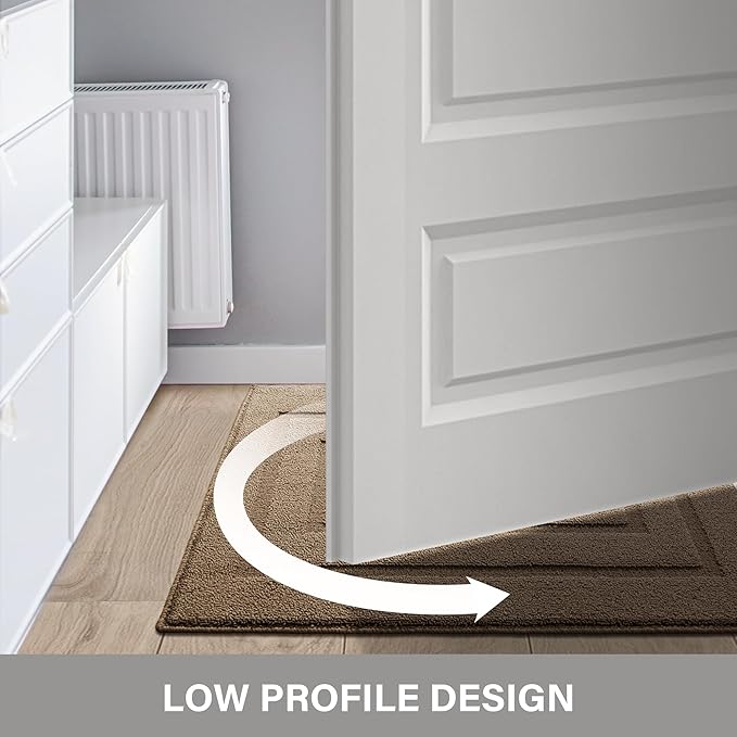 GRANNY SAYS Front Door Mat Outside Entrance, Welcome Matt Indoor Non-Slip, Door Mats for Outdoor, Entryway Front Porch Matt Low Profile Resist Dirt Easy to Clean, 32" x 20", Light Brown