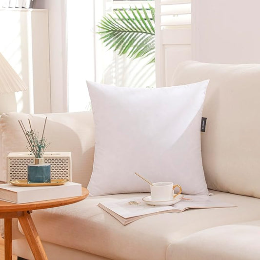 LBOEVDE 28x28 Inch Gold Goose Down and Feather Throw Pillow Inserts-1 Pack,White,Super Soft Cover,Double Layer Dwon Proof Design,High Filling Weight.