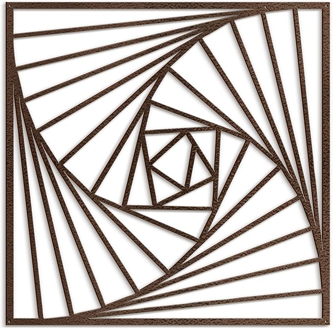 SIGNLEADER Metal Wall Decor Spiral Lines Minimalist Modern Luxury Wall Sculpture Hangings 3D Statue Home Decoration for Living Room, Bedroom, Bathroom, Kitchen, Fireplace, Office - 18" Bronze