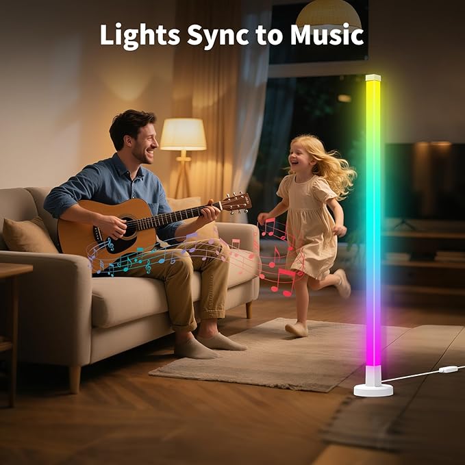 Corner Floor Lamp, Smart RGB Corner Lamp with App and Remote Control, Music Sync Standing Lamp with 16 Million DIY Colors, Modern LED Ambient Light for Bedroom, Living Room, Gaming Rooms