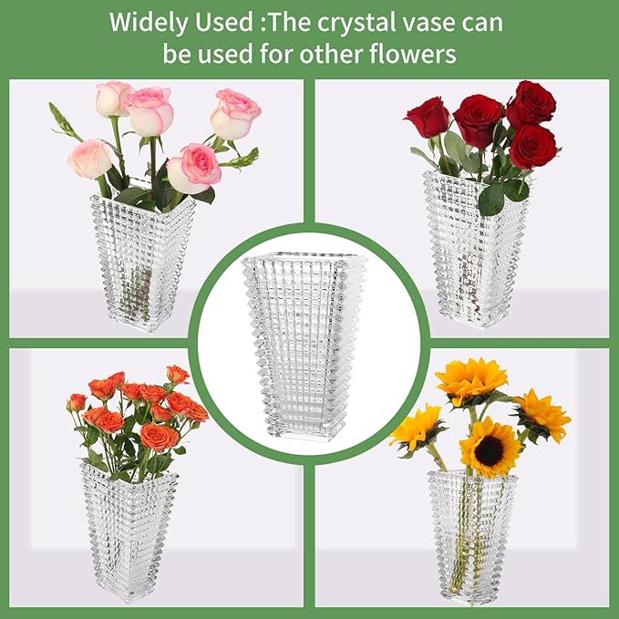 Faux Flowers in Vase, Artificial Pink Tulips Flowers Floral Arrangements with Glass Vase Flower vases with Bouquet for Table Centerpiece, Coffee Table Decor, Home Kitchen, Living Room, Bathroom Decor