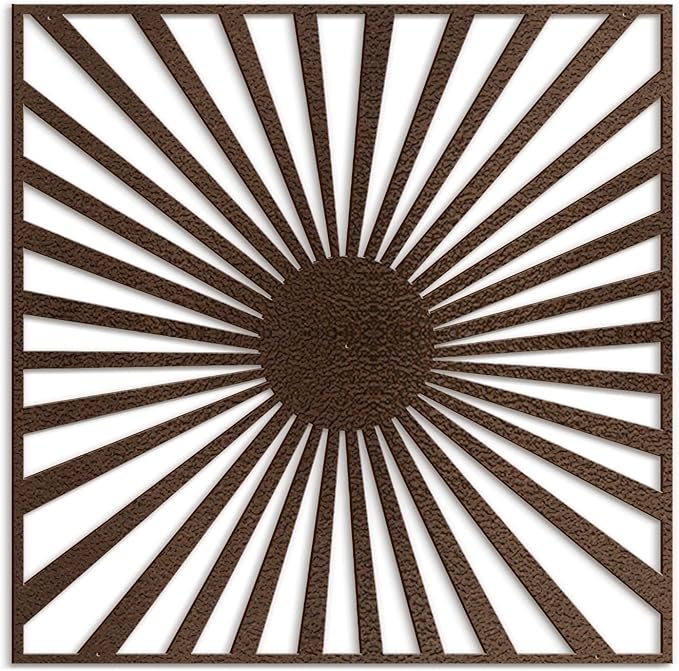 SIGNLEADER Metal Wall Decor Sun Ray Lake Minimalist Modern Luxury Wall Sculpture Hangings 3D Statue Home Decoration for Living Room, Bedroom, Bathroom, Kitchen, Fireplace, Office - 18" Bronze