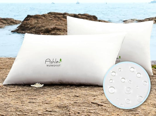 Ashler Outdoor Waterproof Pillow Inserts - 14 x 22 Pillow Inserts Set of 2, Water Resistant Patio Furniture Pillows Decorative for Garden, Hypoallergenic Lumbar Pillow for Sofa Couch