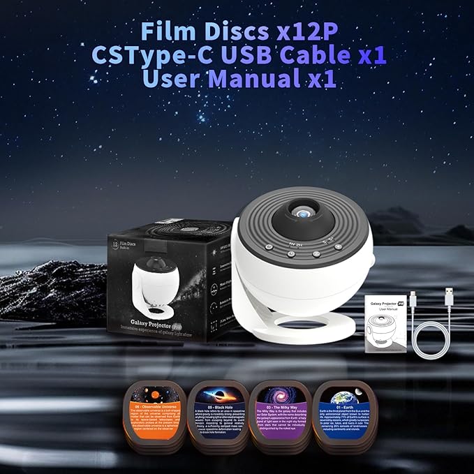 Galaxy Projector Pro, 13 in 1 HD Planetarium Projector Pro for Bedroom, Star Night Light Projector for Kids Adults Room/Party/Home Décor