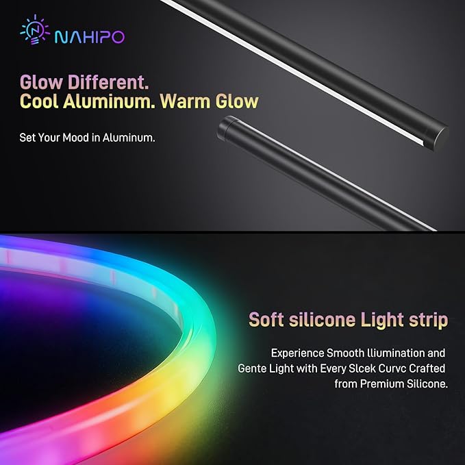 Smart LED Corner Floor Lamp – 16 Million DIY Colors, 68+ Scenes, Music Sync, App & Remote Control, Ambient Color-Changing Light for Living Rooms, Bedrooms & Gaming Rooms (1 Pack)