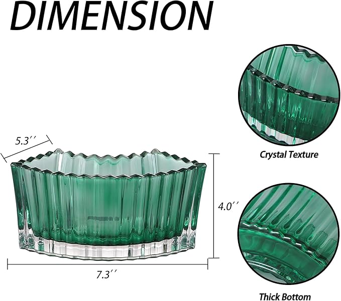 MCMCNCUIU Crystal Vases for Centerpieces, Flower Vases for Wedding Centerpieces, Green Vase for Flowers, Curve Small Vase for Living Room, Bedroom, Kitchen, Dining Table, Set of 2