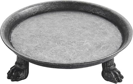 khtumeware Vintage 4.5 Inch 100% Solid Brass Clawfoot Candle Dish - Pedestal Dish - Rustic Black Candle Holder - Jewelry Holder - Perfect for Wax Candles, Rings, and Trinkets