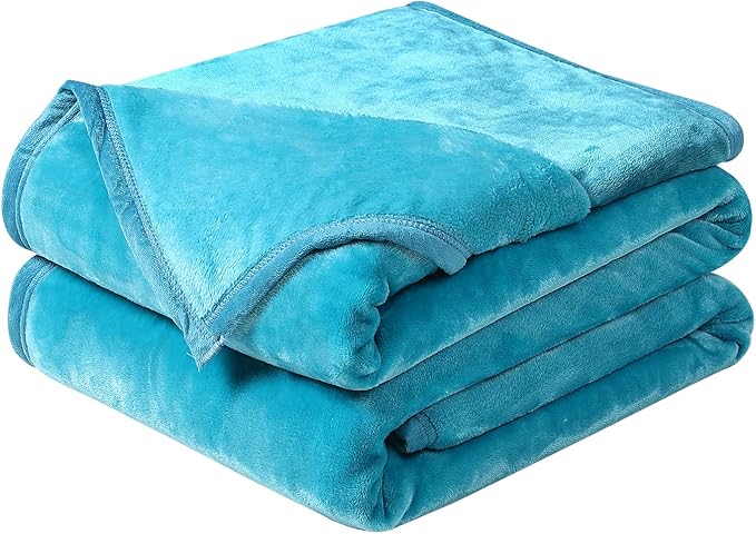 Soft Blanket Warm Fuzzy Microplush Lightweight Thermal Fleece Blankets for Couch Bed Sofa,California King102X108Inch,Turquoise