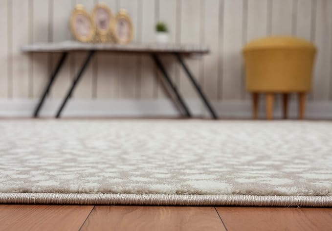 Abani Beige Cheetah Print Area Rug Rugs, Arto Collection - Contemporary Durable Accent Rug (4' x 6')