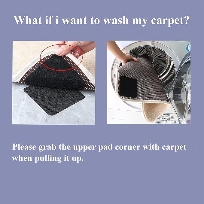 10pack Grippers for Hardwood Floors, Non Slip Carpet Tape to Keep Area Rugs in Place