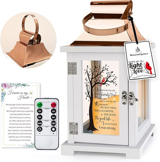 Memorial Lantern with Remote, Bereavement Sympathy Gifts for Loss of Loved One Memorial Gifts for Loss of Mother Loss of Father Remembrance Gifts Thoughtful Funeral Gifts