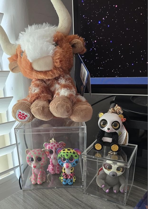 Gonice 6/4.7/4/3.3/3/2.5 inch Clear Acrylic Box with Lid, 6 PCS Plastic Decorative Storage Box for Jewelry, Candy Pill