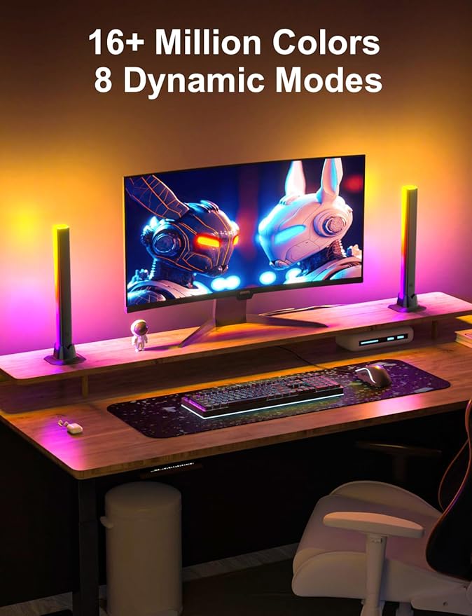 RGB Light Bar, LED Light Bar for Room, APP Remote Control USB Powered Ambient Lighting, Color Changing TV Backlight for Monitor PC Desk Party Room