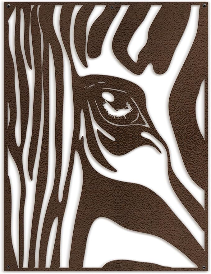 SIGNLEADER Metal Wall Art Decor Zebra with Tears in Eyes Minimalist Modern Abstract Wall Sculpture Hangings Home Decoration for Living Room, Bedroom, Bathroom, Kitchen, Outdoor - 18" Bronze