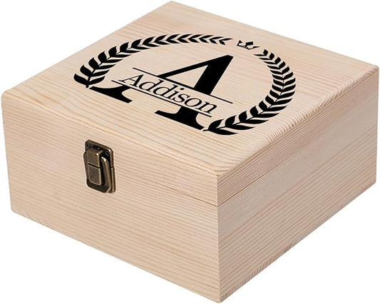 Personalized Wedding Keepsake Box Custom Name Date, Wooden Memory Box Wedding Gift Box for Couples Newlyweds - Customized Gifts for Bridal Shower Anniversary Engagement Christmas