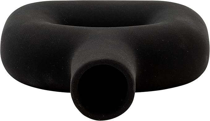 Modern Open-Cut Dolomite Vase for Living Room Decor and Home Accents - Decorative Flower Vase for Room, Bedroom or Office Display - Elevate House Display and Console Table Decor - 8", Black
