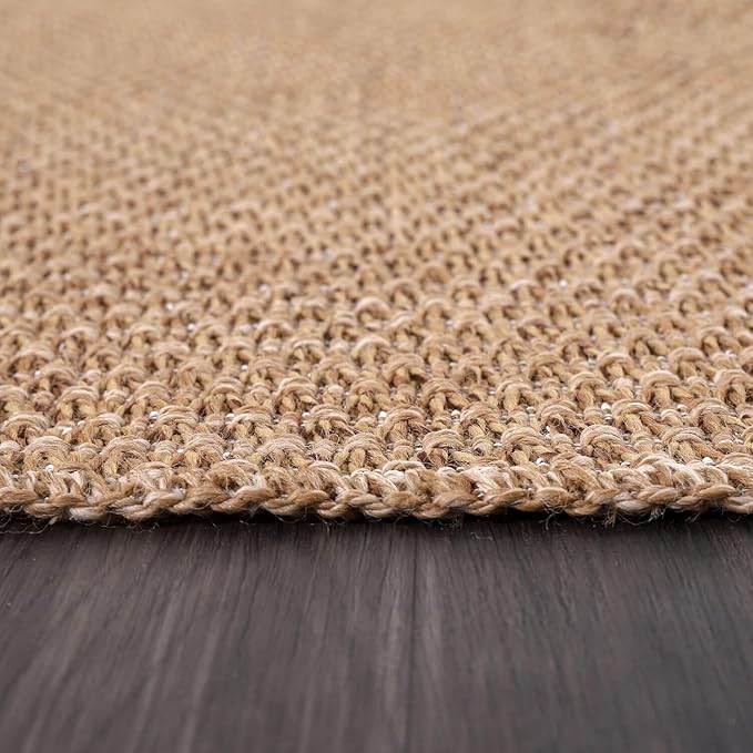 Easy Jute Door Mat 2x3 Indoor Outdoor Natural Rugs Solid Fiber Rug Woven Area Rug Boho Easy Clean Inside Carpet for Living Room Bedroom Dining Room Hallway or Outdoor Patio Porch (2 X 3 Natural)