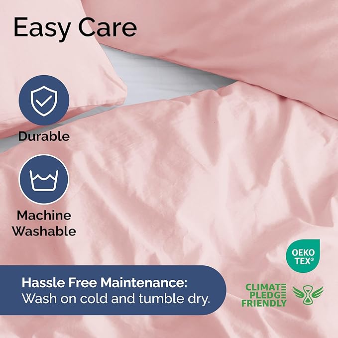 Duvet Cover Twin/Twin XL Size Set - Extra Soft Duvet Cover 68 x 90 with 1 Pillow Sham - Hotel Luxury, Easy Care and Fade Free with Zipper Closures & Ties - Comfy, Breathable Bedding Set (Baby Pink)