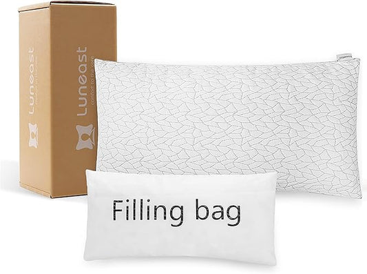Luneast Memory Foam Pillows for Sleeping Adjustable Breathable Bed Pillow for Side, Back, and Stomach Sleepers Washable Pillow Cover Dream Cloud King Size 18X34 in