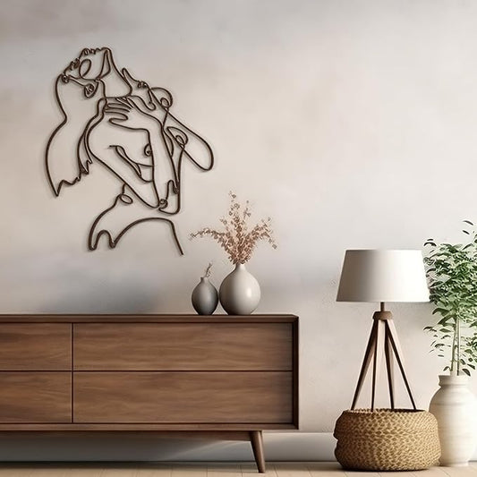 SIGNLEADER Metal Wall Art Decor Woman's Body Shape Modern Abstract Wall Sculpture Hangings Home Decoration for Living Room, Bedroom, Bathroom, Kitchen, Outdoor - 18" Bronze