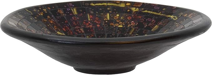 Red Co. Glass Mosaic Ceramic Decorative Accent and Centerpiece Bowl - Round 11 inches