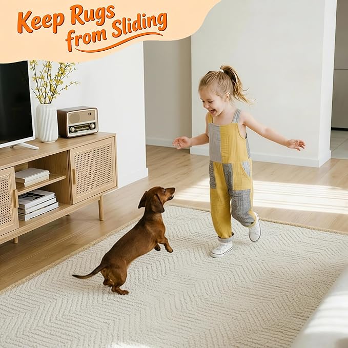 Songrey Rug Tape Rug Corner Grippers 16PCS, Reusable Double-Sided Carpet Tape to Hold Area Rugs Down, Non Slip Rug Pads Gripper for Hardwood Floors No Damage