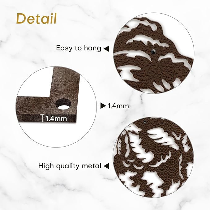SIGNLEADER Metal Wall Art Decor Farmhouse Trio of Chickens Minimalist Modern Abstract Wall Sculpture Hangings Home Decoration for Living Room, Bedroom, Bathroom, Kitchen, Outdoor - 18" Bronze