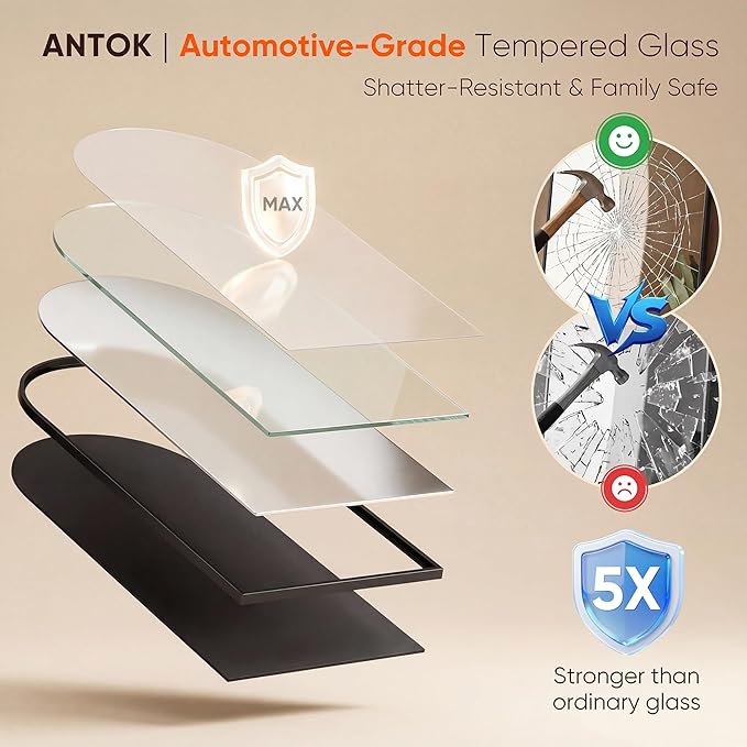 Antok Full Length Mirror, 64"x21" Floor Mirror, Arched Floor Standing Freestanding Arch Full Body Mirrors with Stand for Bedroom, Hanging Mounted for Living Room Cloakroom,Black