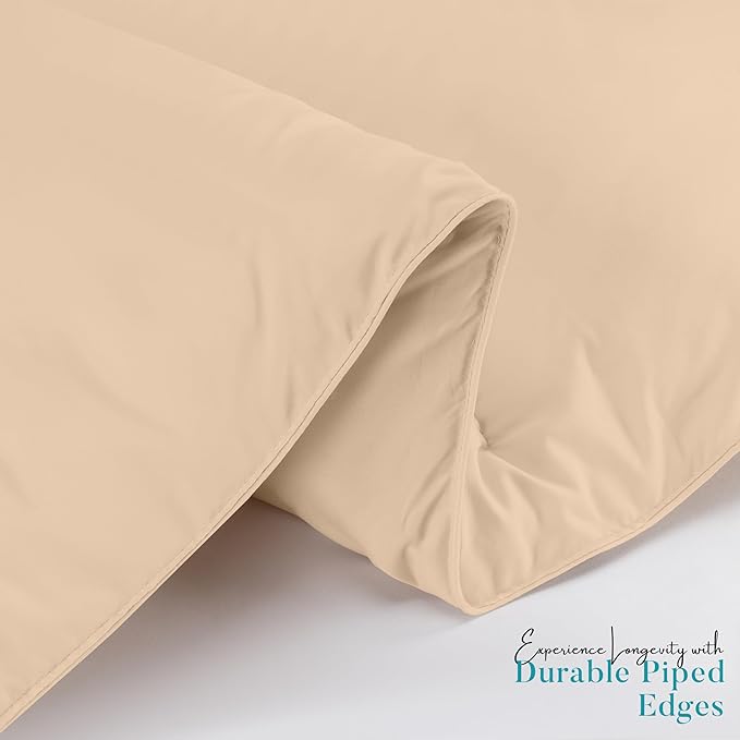 Utopia Bedding Comforter Duvet Insert, Quilted Comforter with Corner Tabs, Box Stitched Down Alternative Comforters King Size (Beige)