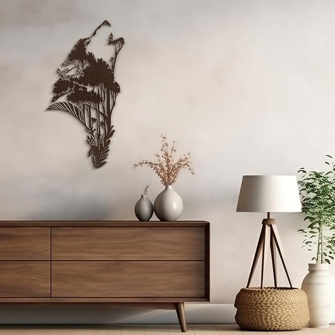 SIGNLEADER Metal Wall Art Decor Plant Leaf Minimalist Modern Abstract Wall Sculpture Hangings Home Decoration for Living Room, Bedroom, Bathroom, Kitchen, Outdoor - 18" Bronze