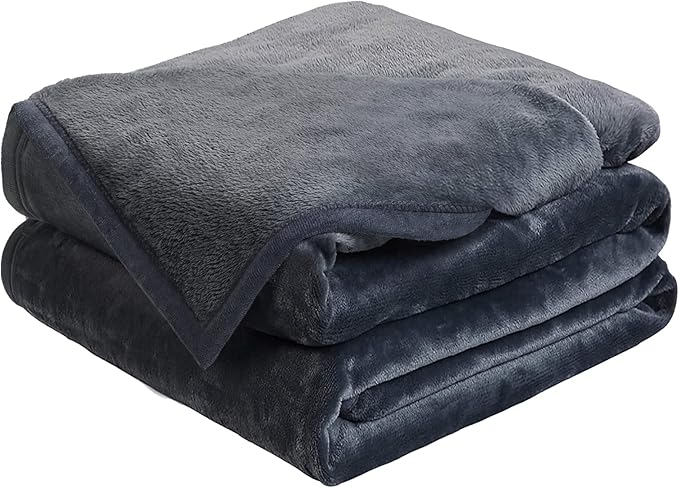 Soft California King Blanket Warm Fuzzy Microplush Lightweight Thermal Fleece Blankets for Couch Bed Sofa,102X108Inch,Dark Grey