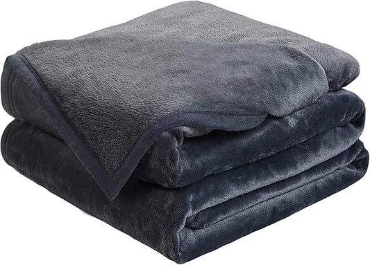 Soft California King Blanket Warm Fuzzy Microplush Lightweight Thermal Fleece Blankets for Couch Bed Sofa,102X108Inch,Dark Grey