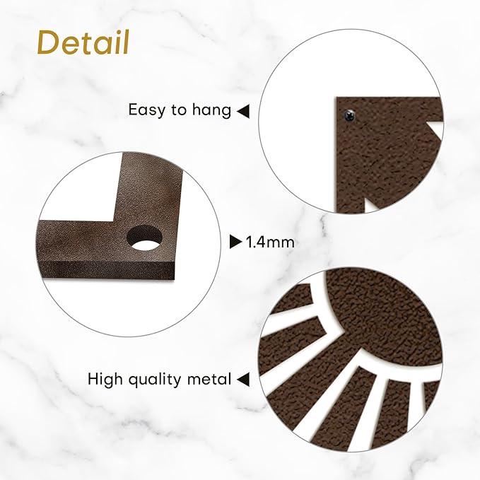 SIGNLEADER Metal Wall Decor Sun Ray Minimalist Modern Luxury Wall Sculpture Hangings 3D Statue Home Decoration for Living Room, Bedroom, Bathroom, Kitchen, Fireplace, Office - 24" Bronze