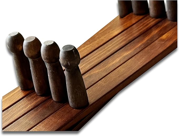 Expandable Wooden Coat Rack Hanger - Large Accordion Hanger with Expanding Pegs | Hand Made Rustic Wooden Hat Rack for Wall | Hang Coat, Jacket, Hat | Wall Rack – 14 Hook, Jacobean
