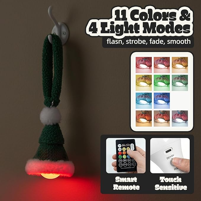Aesthetic Plush LED Night Light, 1200mAh Rechargeable Mood Lamp, 3 Color Temperatures (Warm/Nature/Cool), 150 Lumens Dimmable Nursery Light with Remote, 1-4H Timer, Bedside Decor, Geen