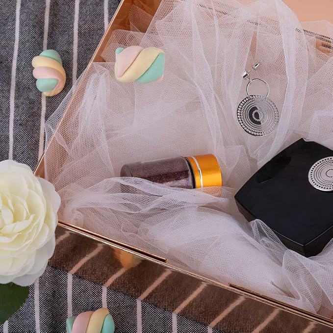 Upgrade 1PCS Rose Gold Gift Box 9.5x7x4 Inches, Sturdy Gift Box with Lid for Gift Packaging, Foldable Magnetic Closure Storage Boxes, Bridesmaid Proposal Box, Rectangle Collapsible Box