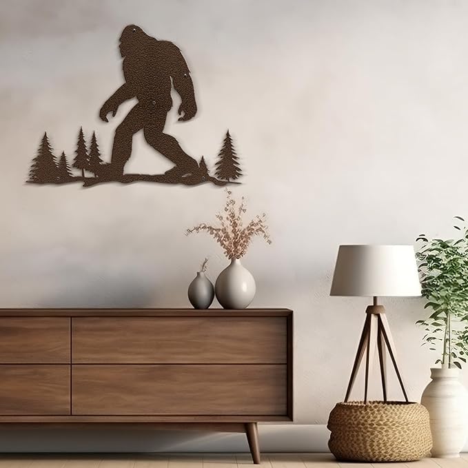 SIGNLEADER Metal Wall Art Decor Orangutan Walking Minimalist Modern Abstract Wall Sculpture Hangings Home Decoration for Living Room, Bedroom, Bathroom, Kitchen, Outdoor - 18" Bronze