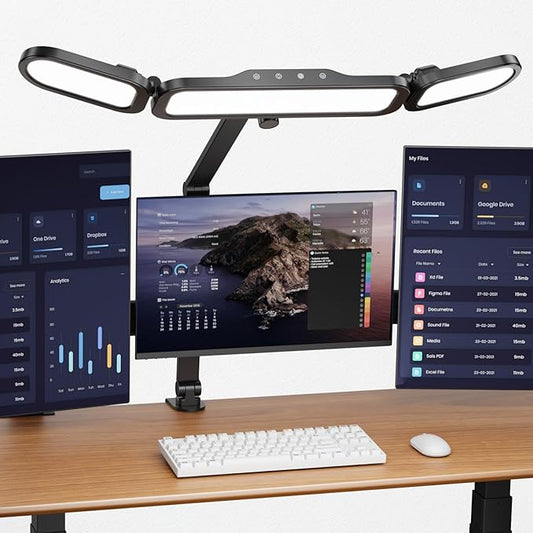 LED Desk Lamp with Clamp,Adjustable Swing Arm Desks Lamps for Home Office,Dimmable Tempering Eye Care Desk Light Bright Modern Led Table Lamp Ultra Bright Architect Overhead Desk Light