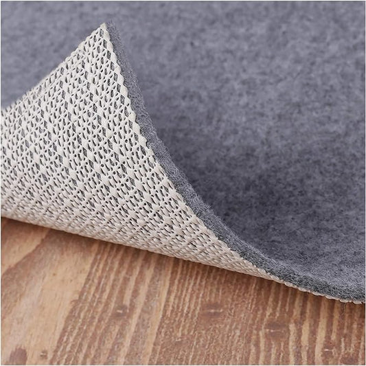 Non Slip Rug Pad Grippers - Round 8x8 Ft, 1/8" Thick, (Felt + Rubber) Double Layers Area Carpet Mat Tap, Provides Protection and Cushioning for Hardwood or Tile Floors