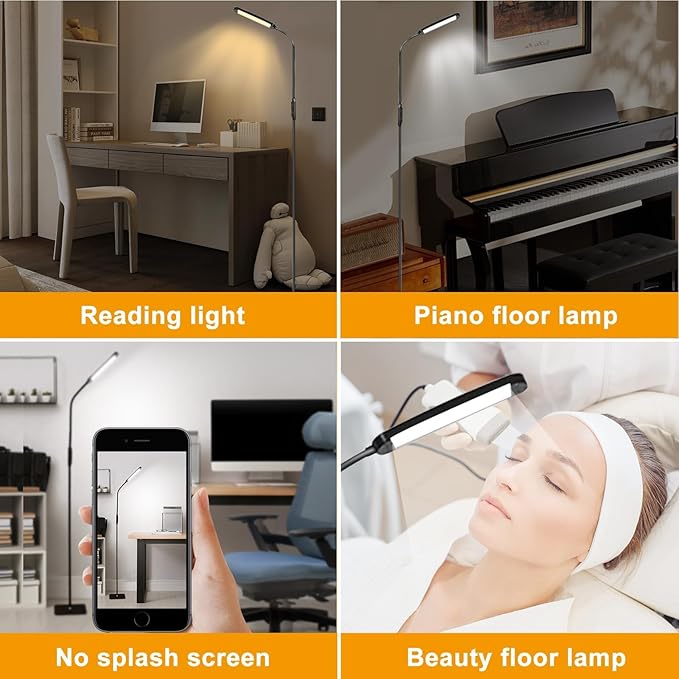 ZGWAUYYDS LED Floor Lamp for Living Room Lash Light for Eyelash Extensions Lash Lamp Stepless Adjustable 3000k-6000k Colors & Brightness Standing